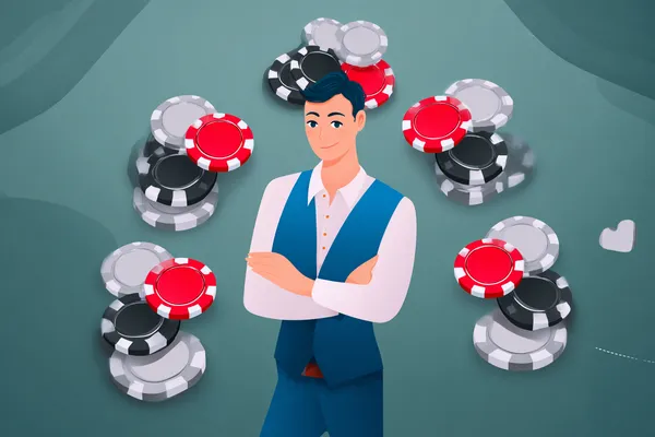 A woman in a luxurious green gown next to an ornate roulette wheel, capturing the upscale casino mood of KK333.